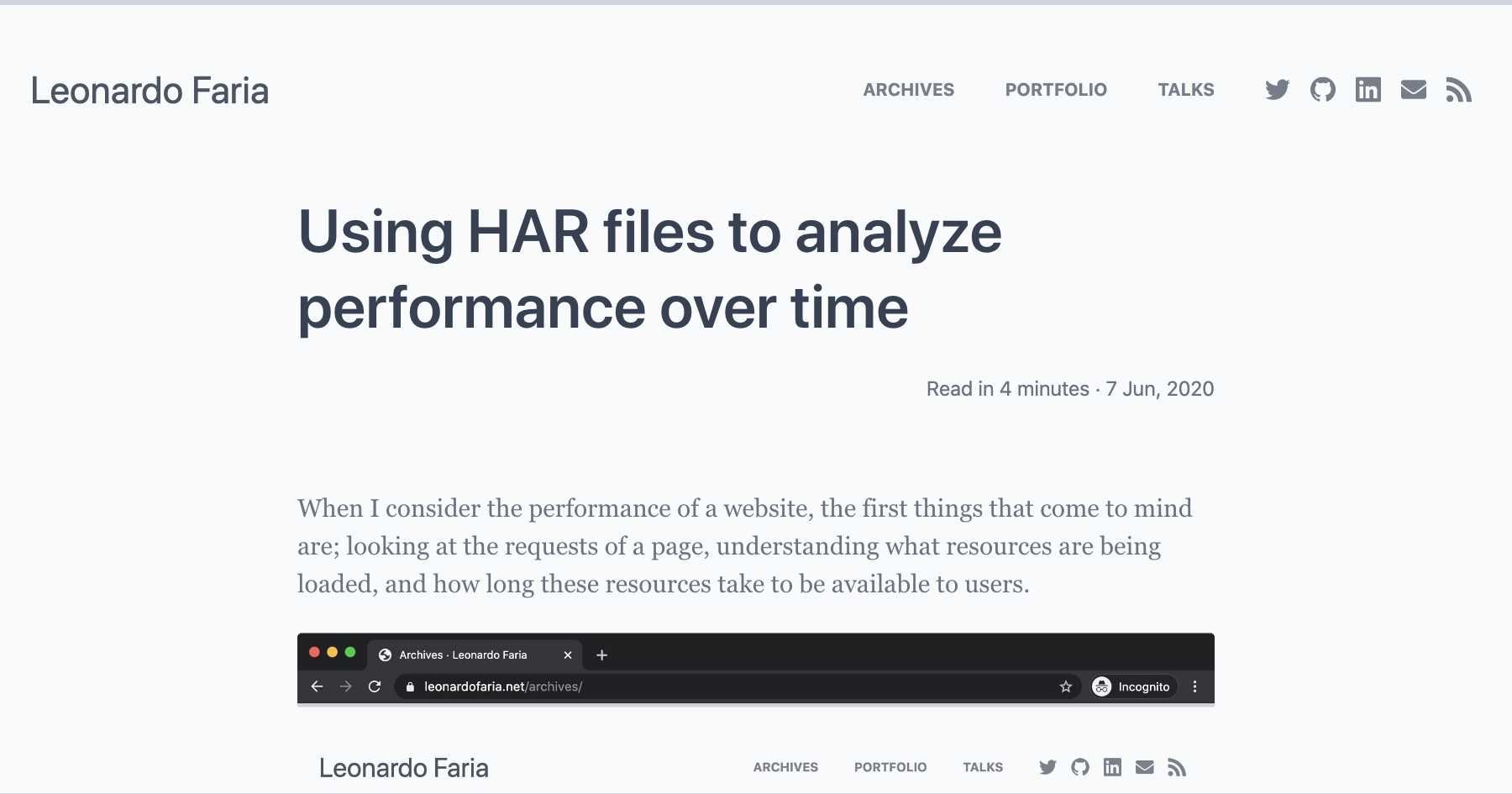 Har File Analyzer Using HAR files to analyze performance over time · Leonardo Faria