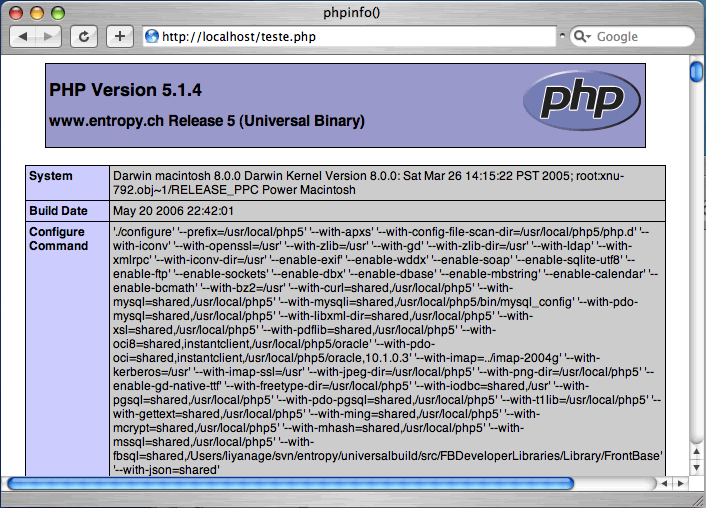 PHP configurado